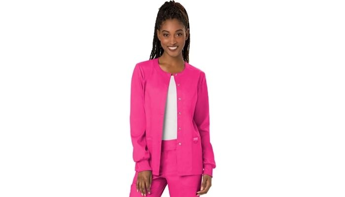 2. Cherokee Women Warm Up Scrubs Jacket