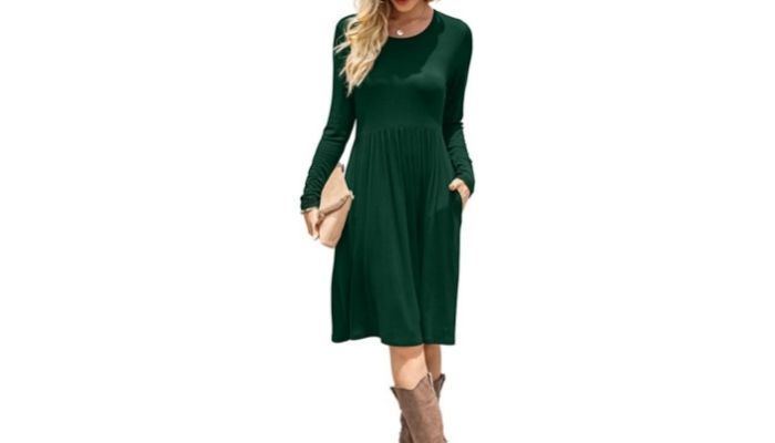 8. DB MOON Women's Casual Long-Sleeve Dresses