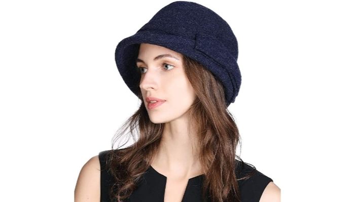 1920s Vintage Cloche Bowler Hat With Bow By Jeff & Aimy