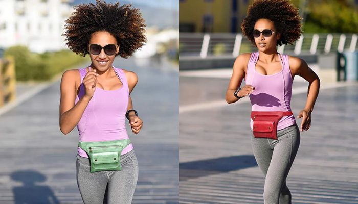Badiya Couples Multifunction PU Leather Waist Fanny Packs With Cell Phone Pouch