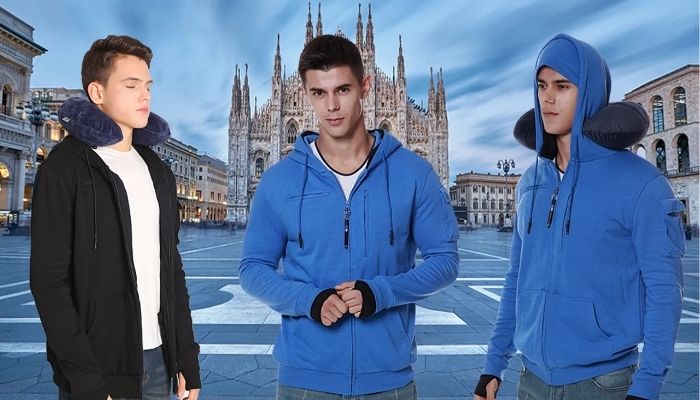 Travel Hoodie With Neck Pillow By BOMBAX