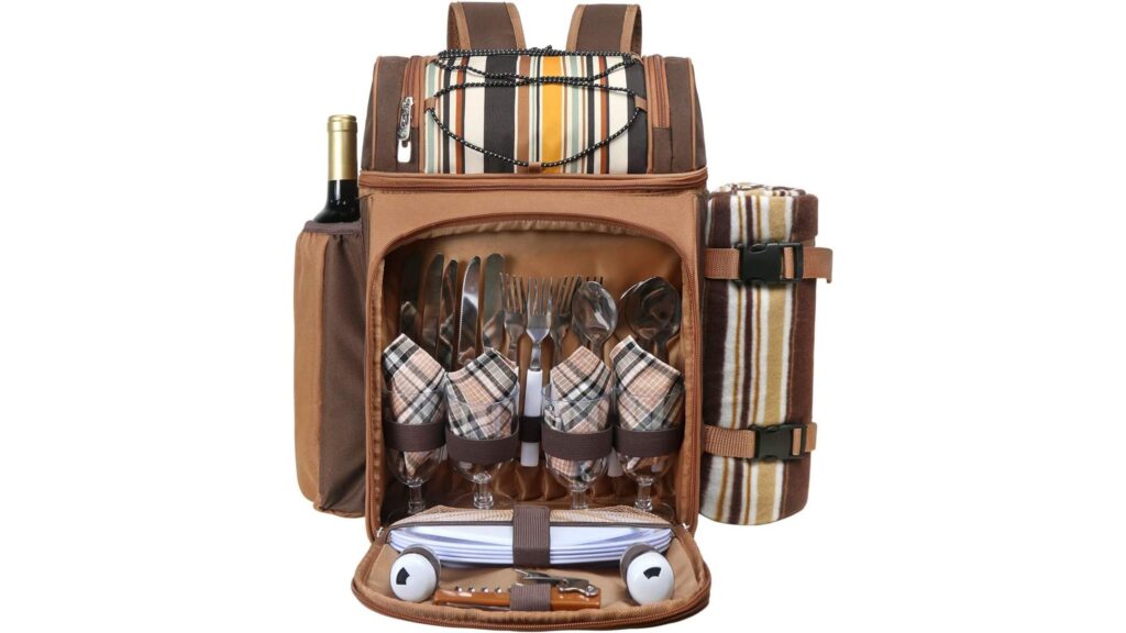 Picnic Backpack Cooler For 4 Person With Insulated Leakproof Cooler Bag By Hap Tim