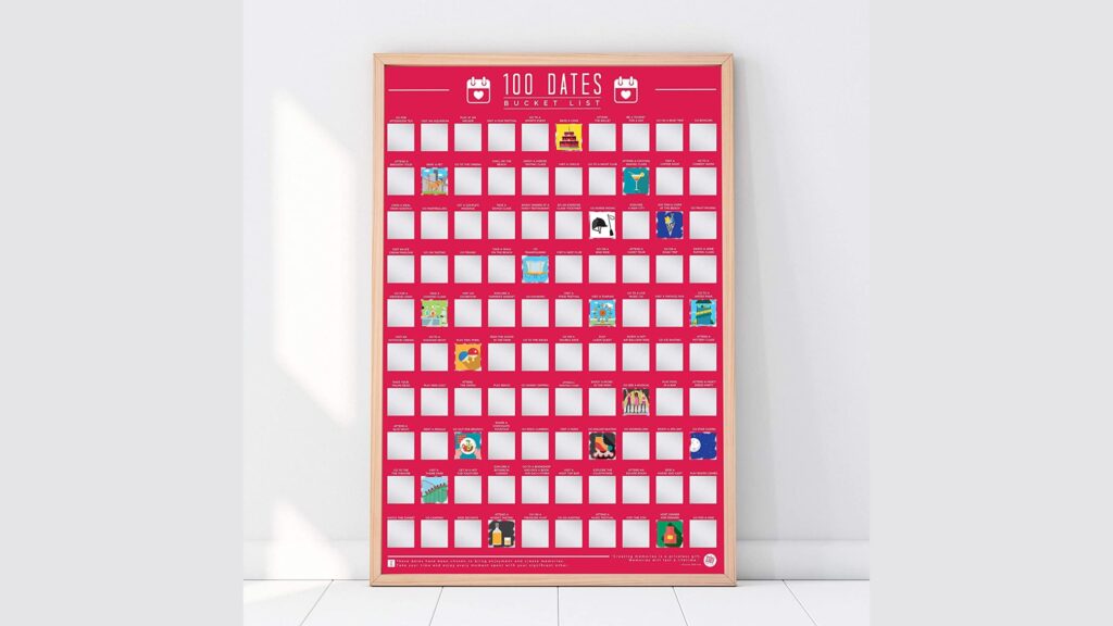 100 Dates Bucket List Scratch Poster