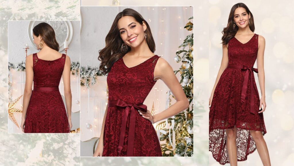 BeryLove Women’s Floral Lace Cocktail Dress