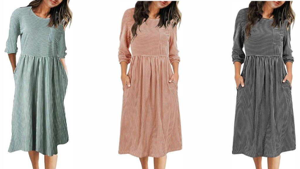 MEROKEETY Women’s T-Shirt Midi Dress