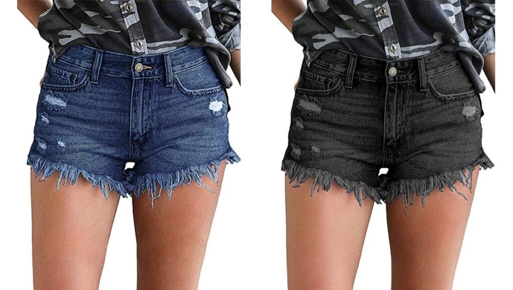 MODARANI Cut Off Denim Shorts for Women