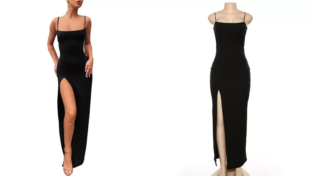 PRIMODA Backless Thigh-high Slit Bodycon Maxi Dress