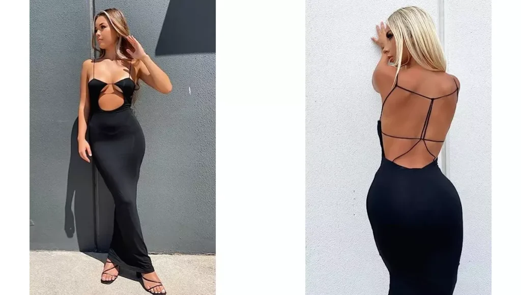 KMBANGI Backless Floral Long Dress