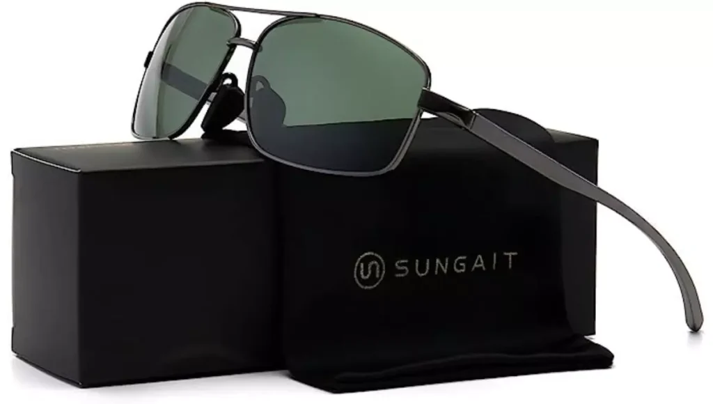 SUNGAIT Ultra Lightweight Rectangular Polarized Sunglasses