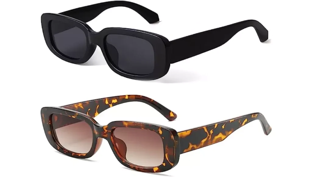 KUGUAOK Retro Rectangle Sunglasses