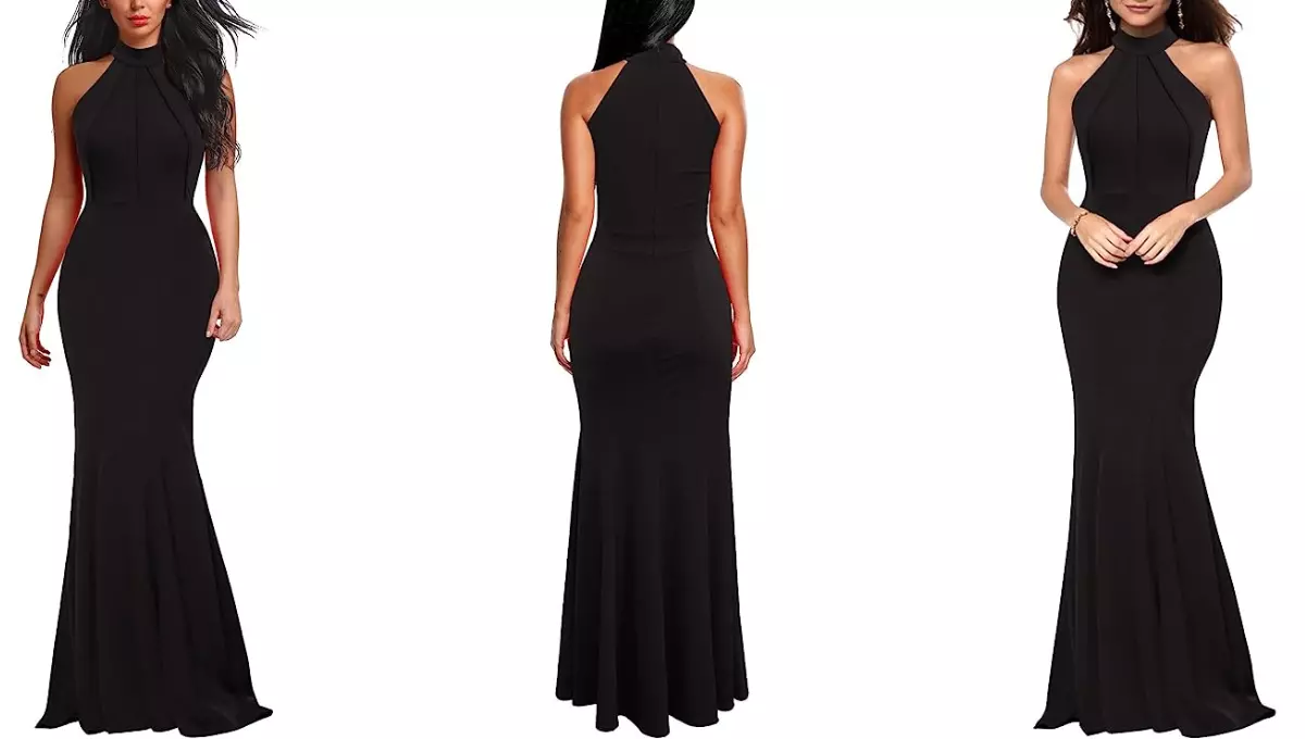 Berydress Women's Elegant Chic Halter Neck Long Evening Dress