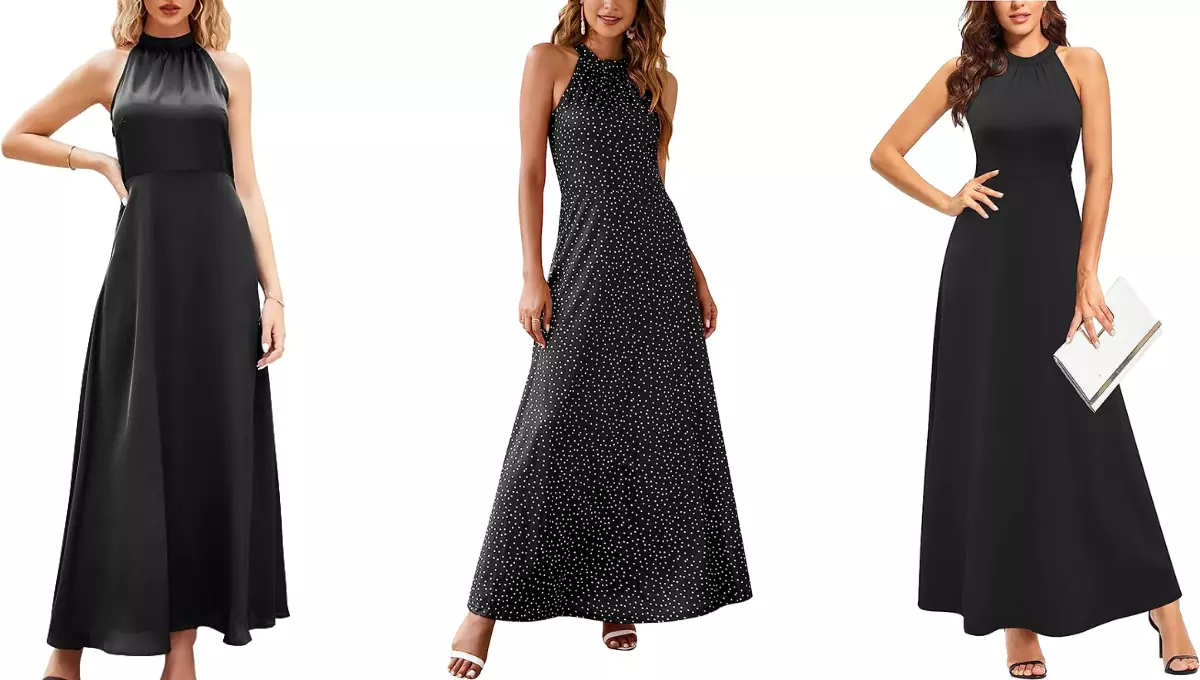 STYLEWORD Women's 2023 Summer Maxi Hawaiian Beach Halter Neck Formal Long Fall Dresses