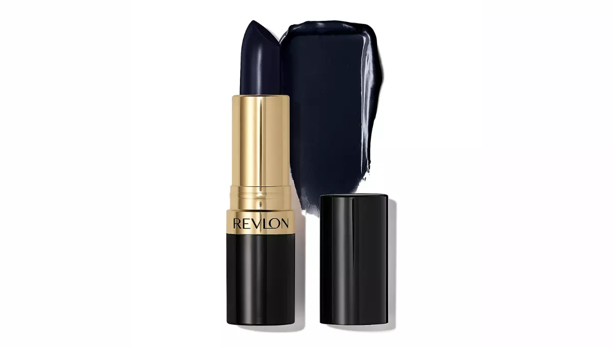 Revlon Glass Shine Lipstick, Infused with Vitamin E and Avocado Oil in Blue/Black, Midnight Mystery