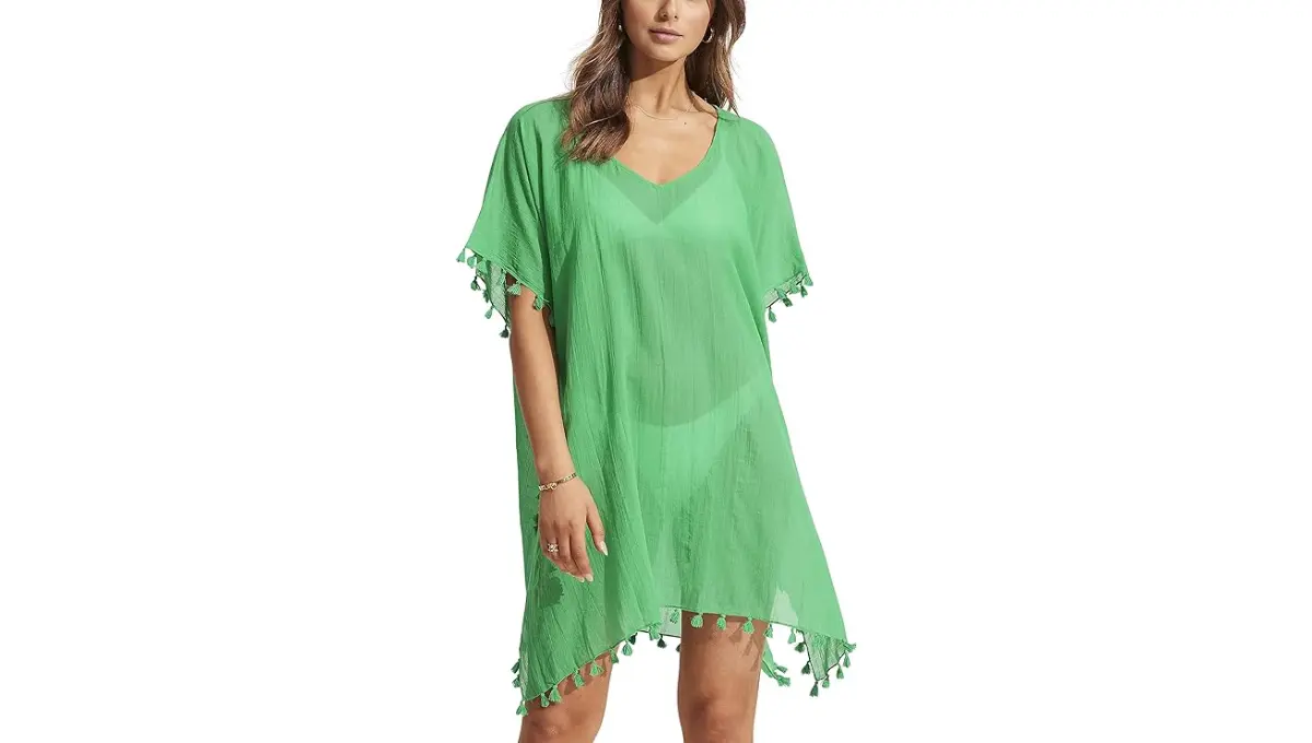 Kaftan Tassel Trim Cover-Up Dress By Seafolly