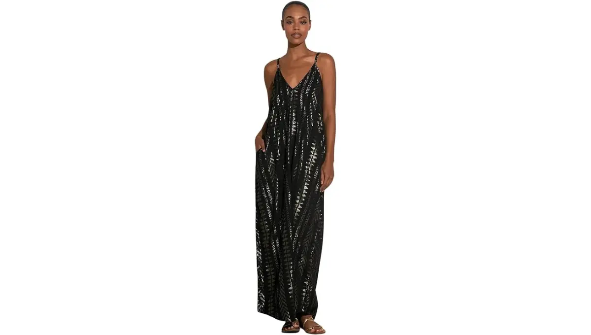 Spaghetti Strap Balloon Bottom Cover-Up Maxi Dress By Elan