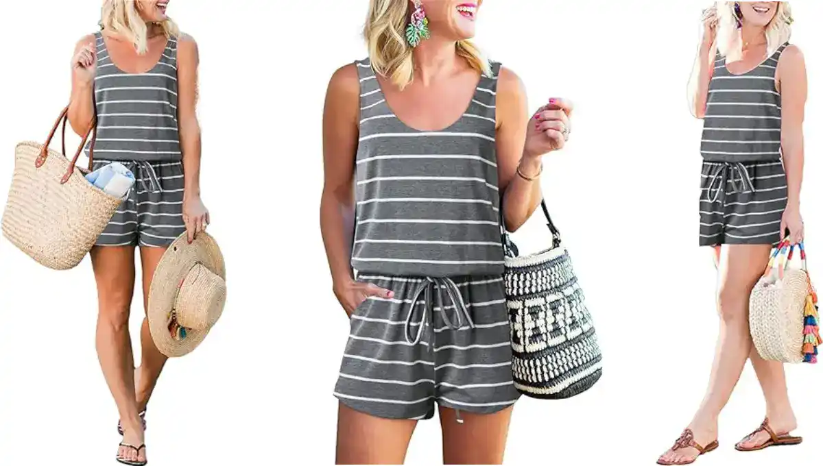 Sleeveless Tank Top Short Jumpsuits Rompers With Pockets By Prinbara