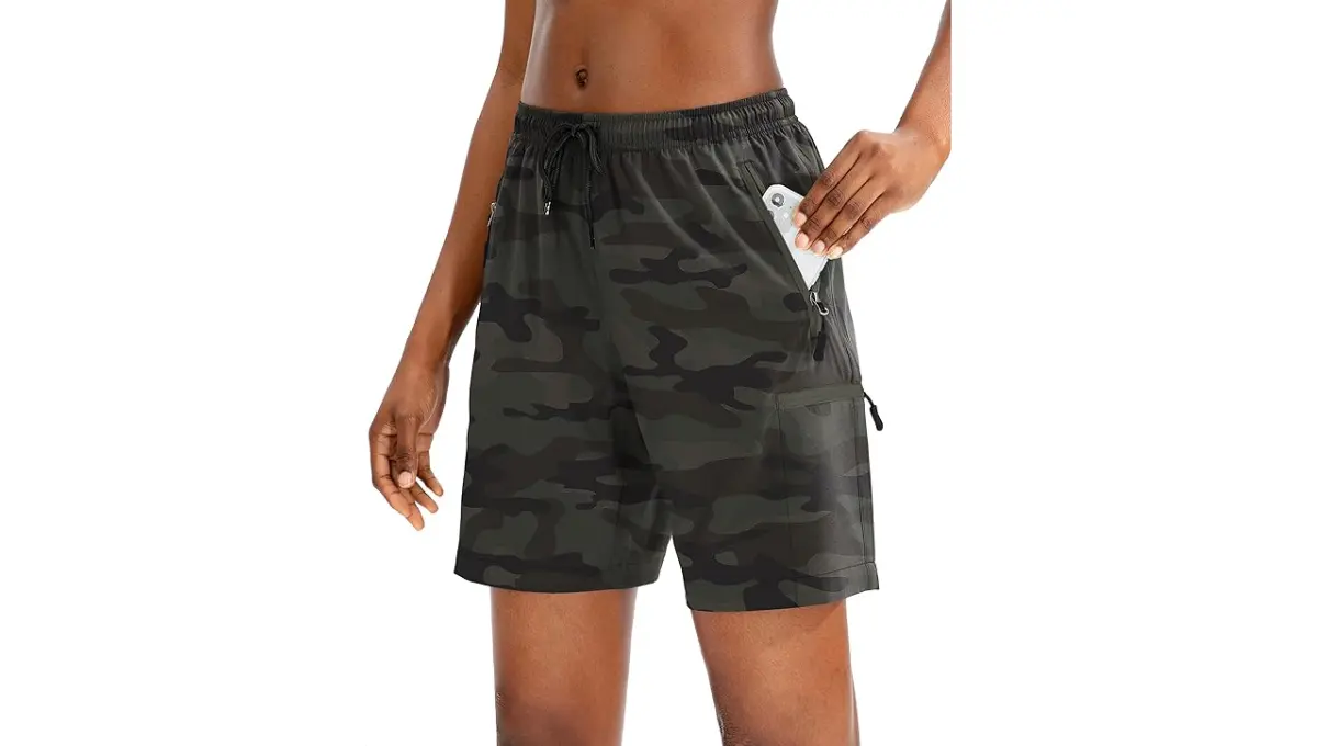 SANTINY Quick Dry Lightweight Summer Cargo Shorts for Women