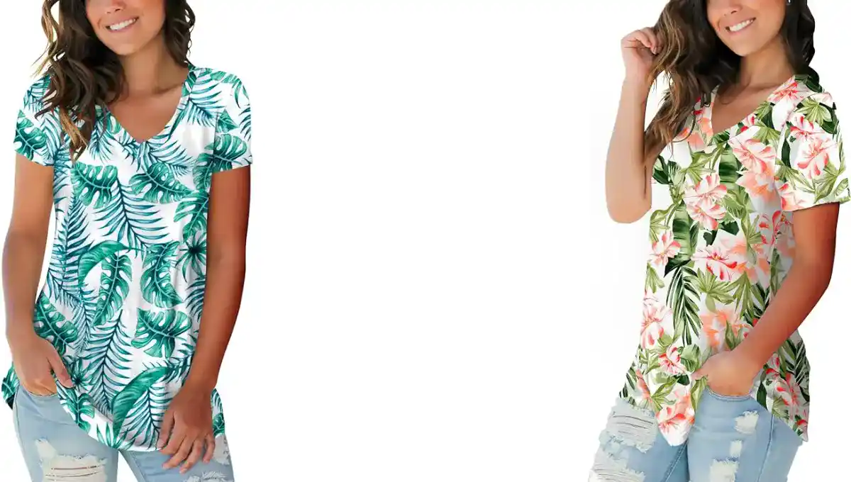 SAMPEEL Women’s Basic V Neck Short Sleeve Tops