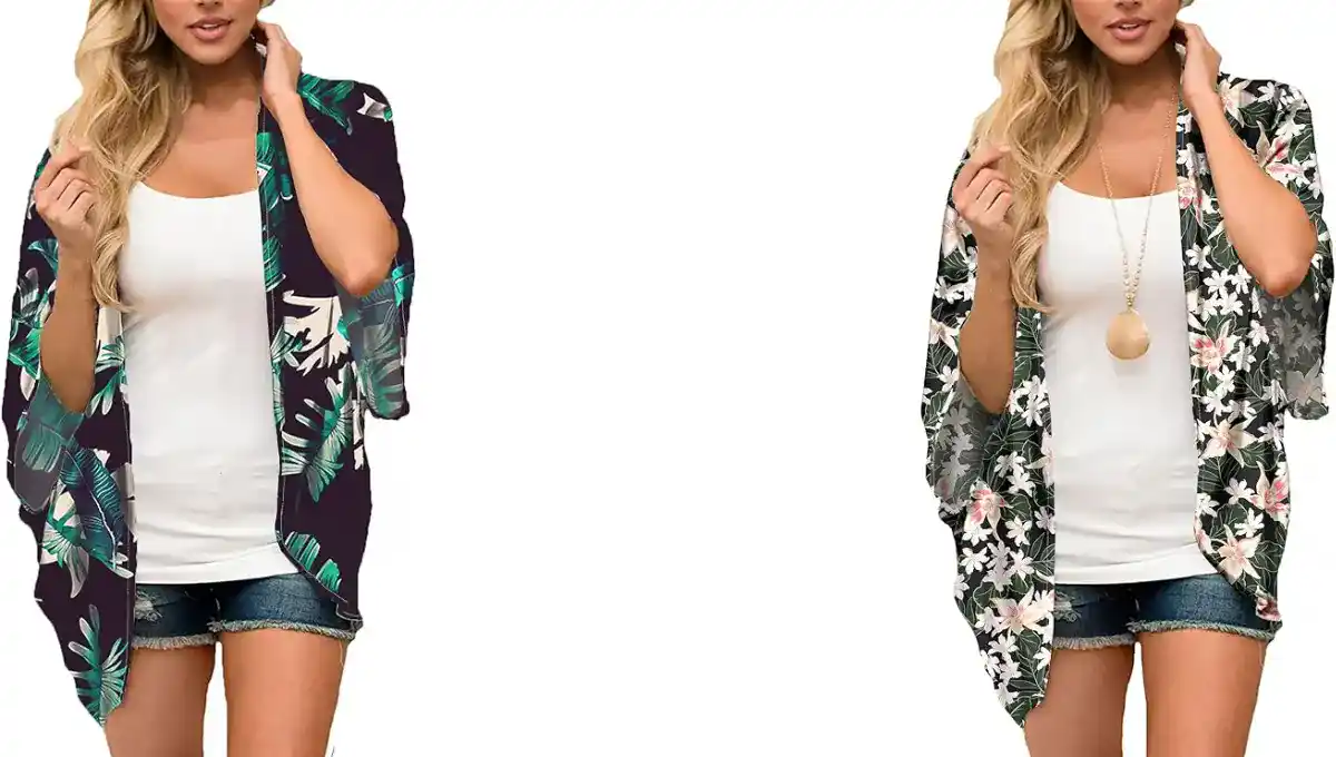 MayBuy Women’s Flowy Summer Chiffon Kimono Cardigans Tops