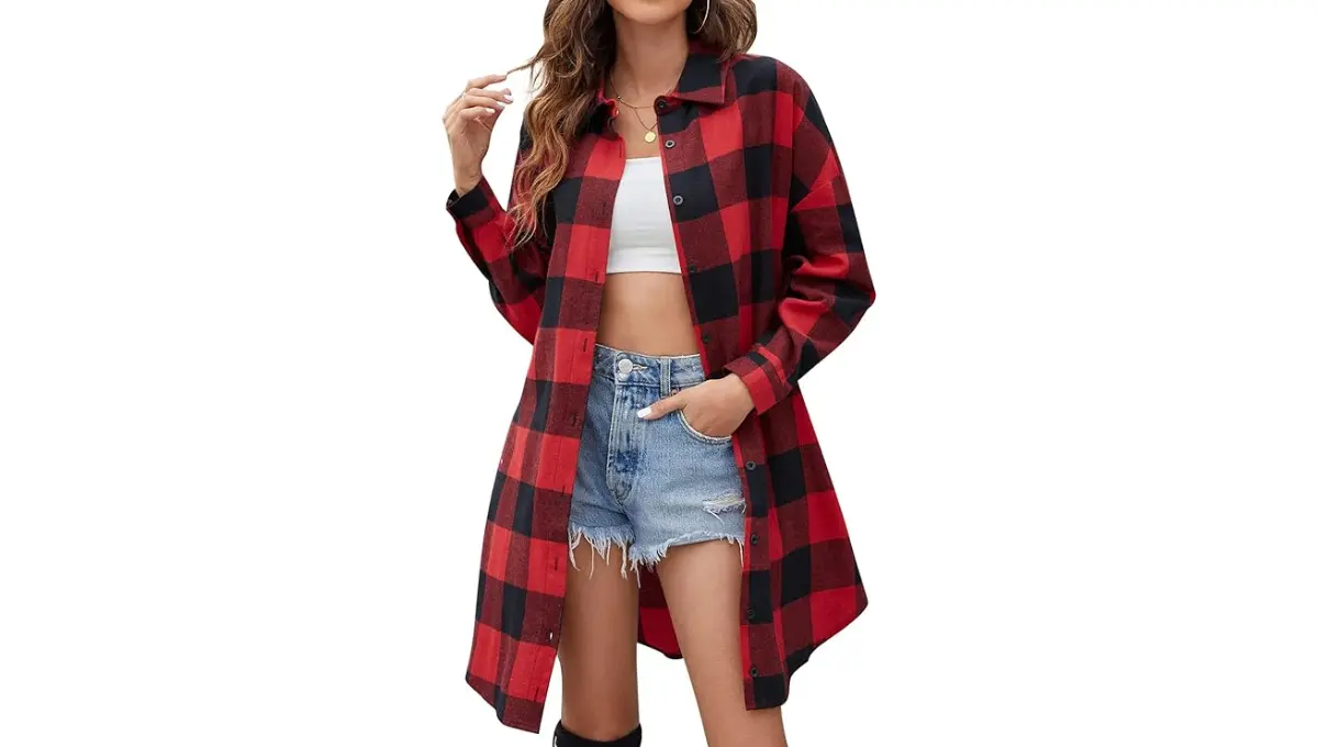 Blooming Jelly Women's Plaid Shacket