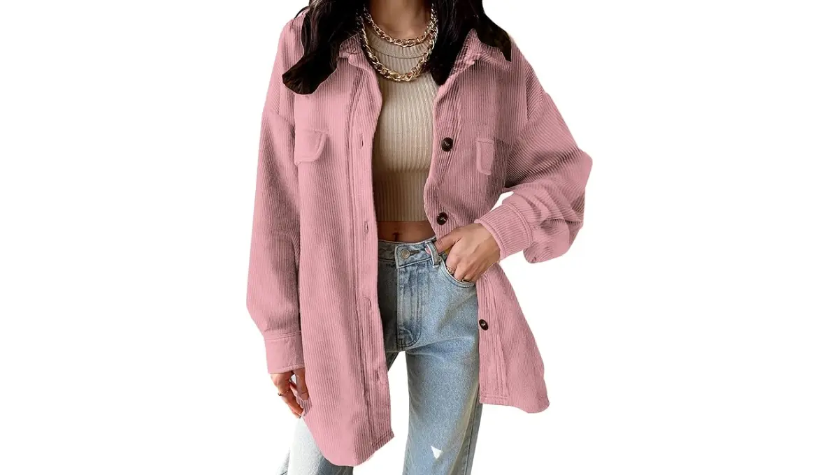 VICHYIE Women's Corduroy Shacket
