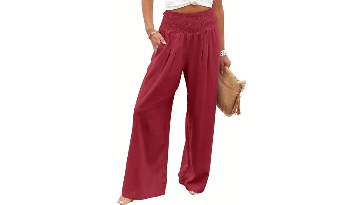 ANRABESS Women's Linen Palazzo Pants
