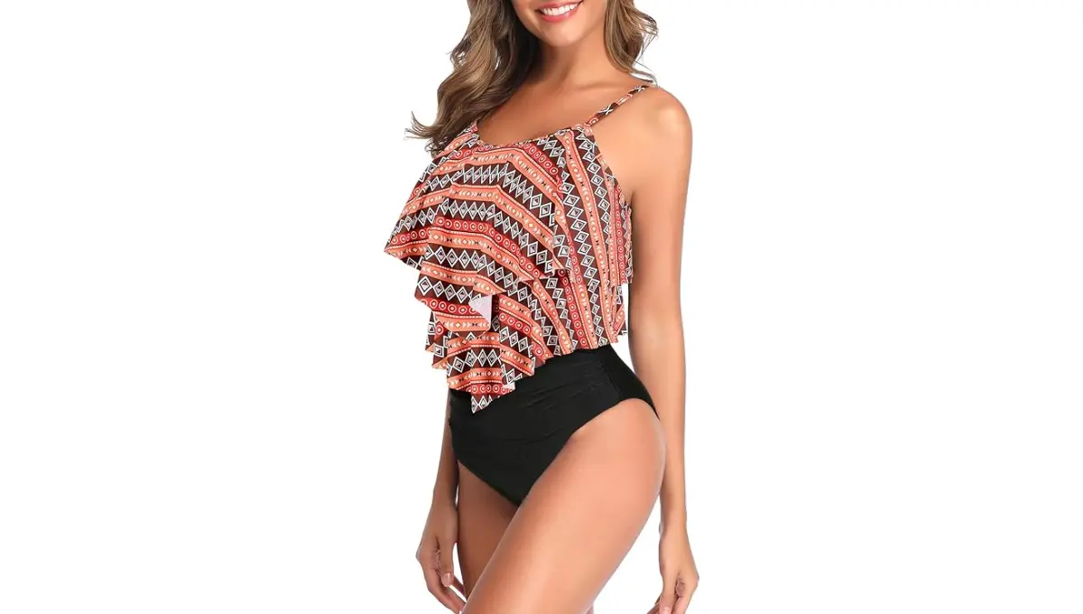 American Trend Flounce Top Tankini