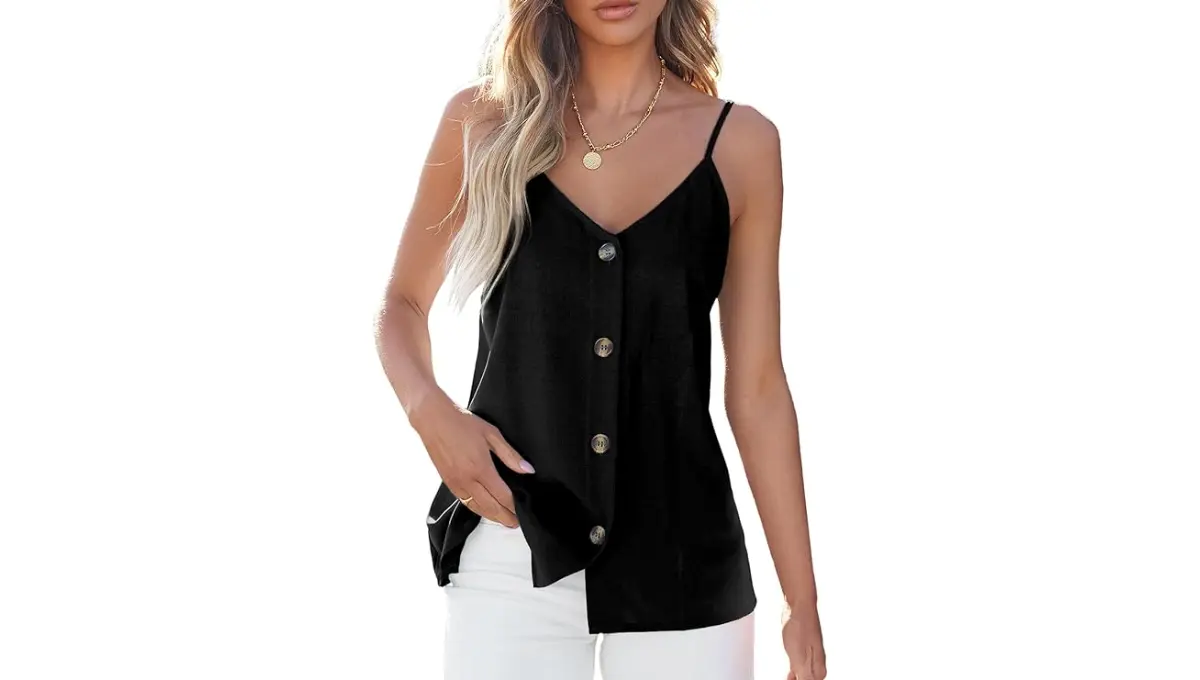 BLENCOT Women's Button-Down Tank Top