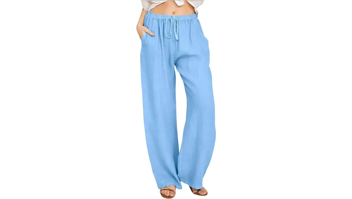 CHARTOU Women's Summer Cotton Linen Palazzo Pants