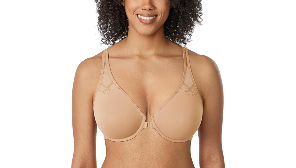 DELIMIRA Women's Seamless Racerback Front Closure Bra