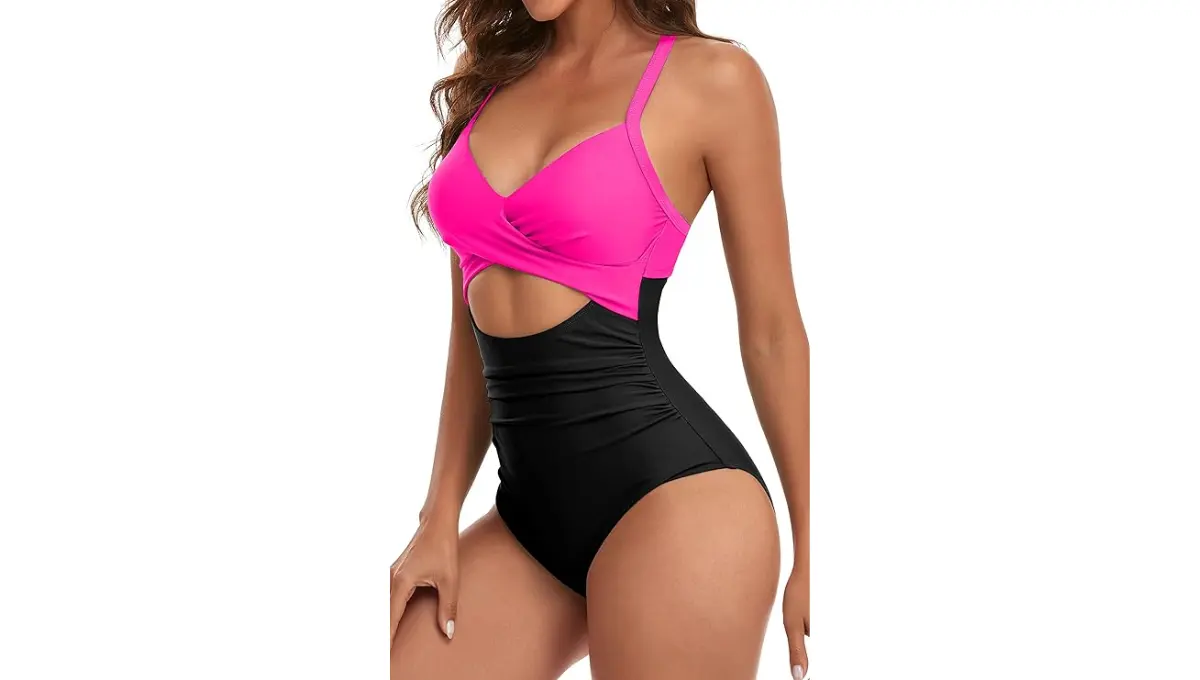 Eomenie Women's Tummy Control Cutout One-Piece Swimsuit
