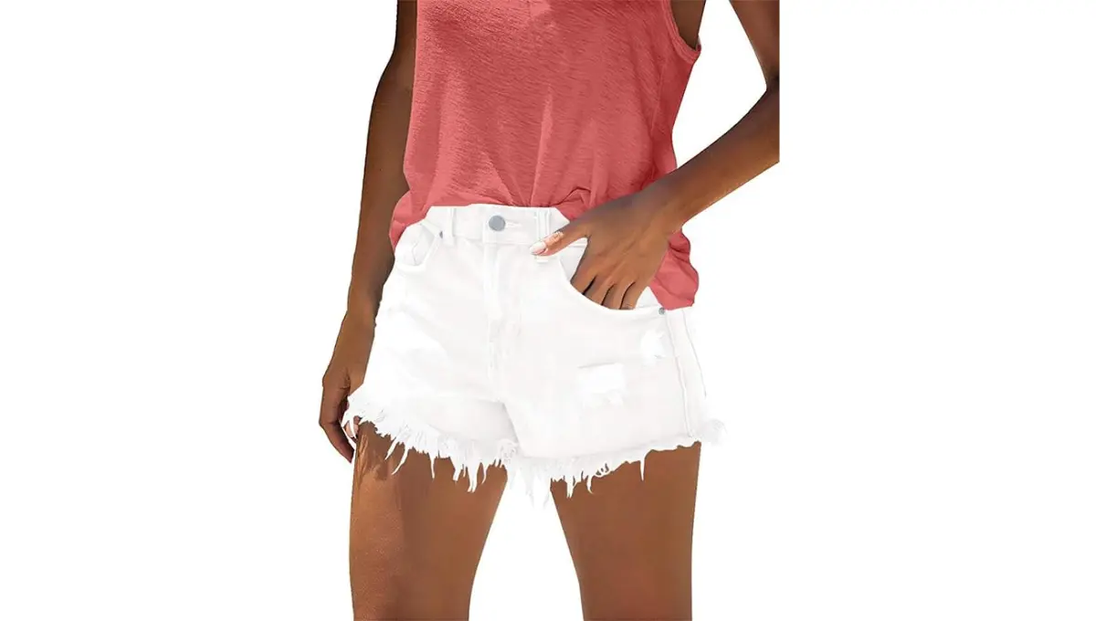 MODARANI Women's Distressed Denim Shorts