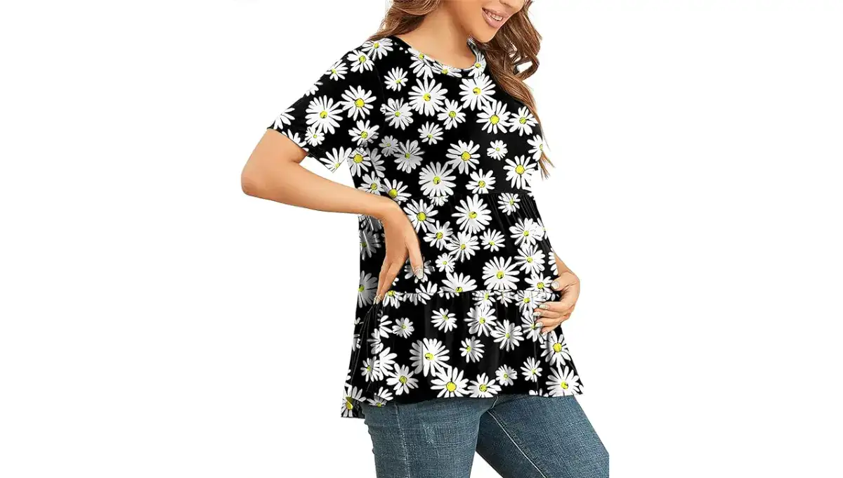 Xpenyo Women's Maternity T-Shirts Short Sleeve Tops