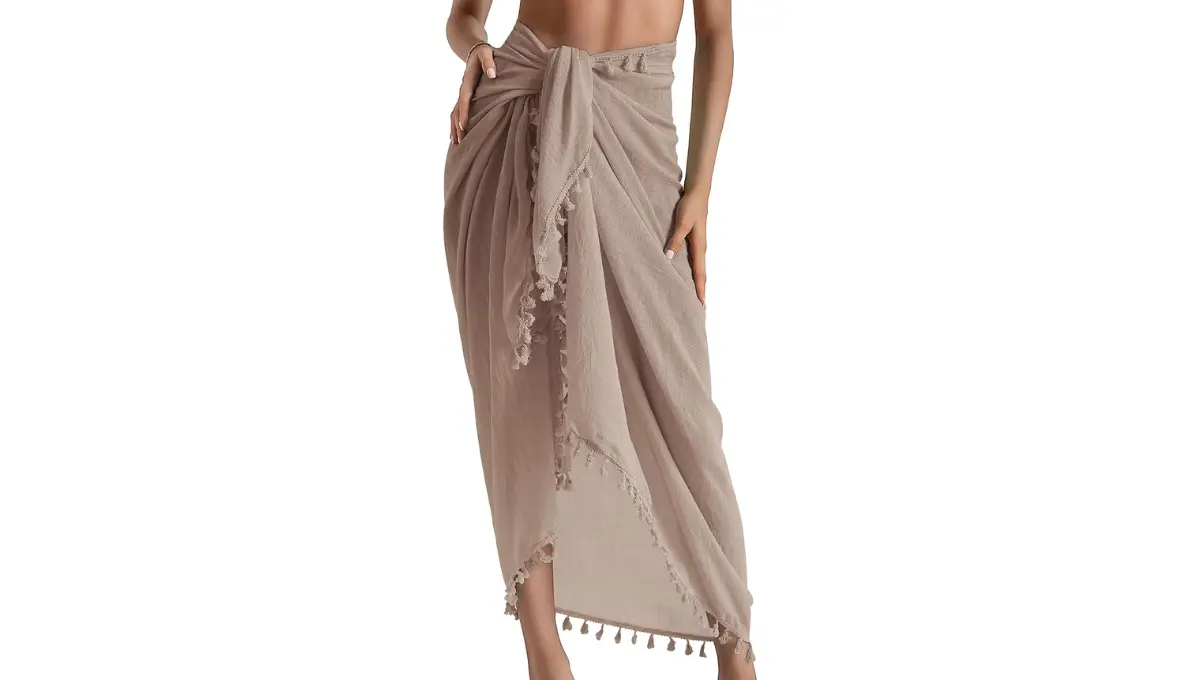 Eicolorte Women's Swimwear Cover-Up maxi skirt with Tassels