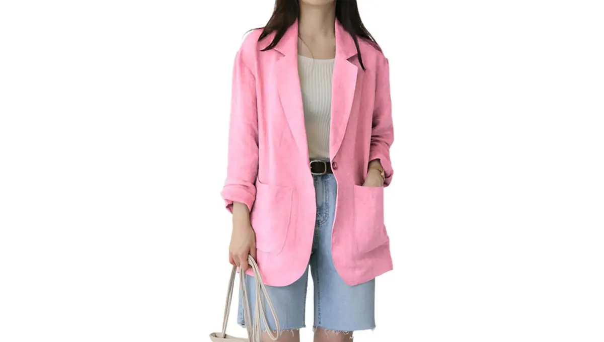IDEALSANXUN Women's Linen Blazer