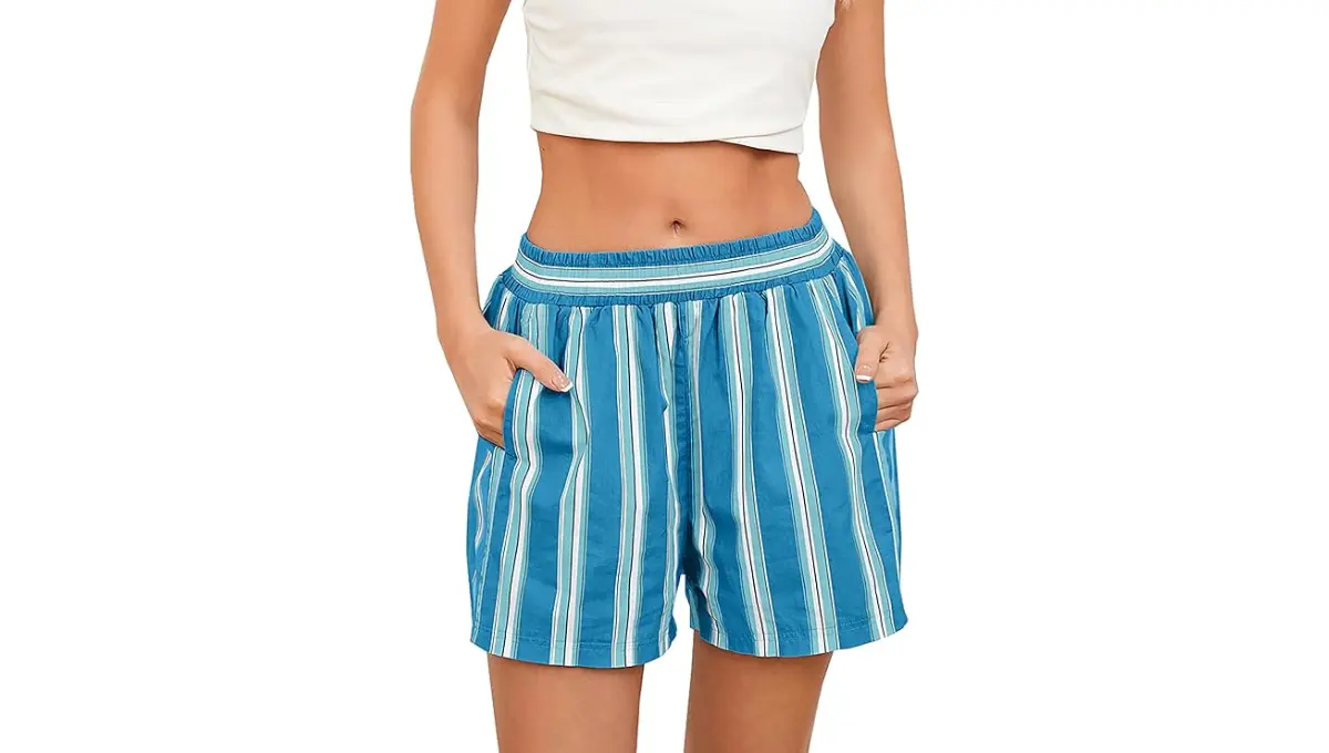 MISSACTIVER Women's Striped Boxer Shorts