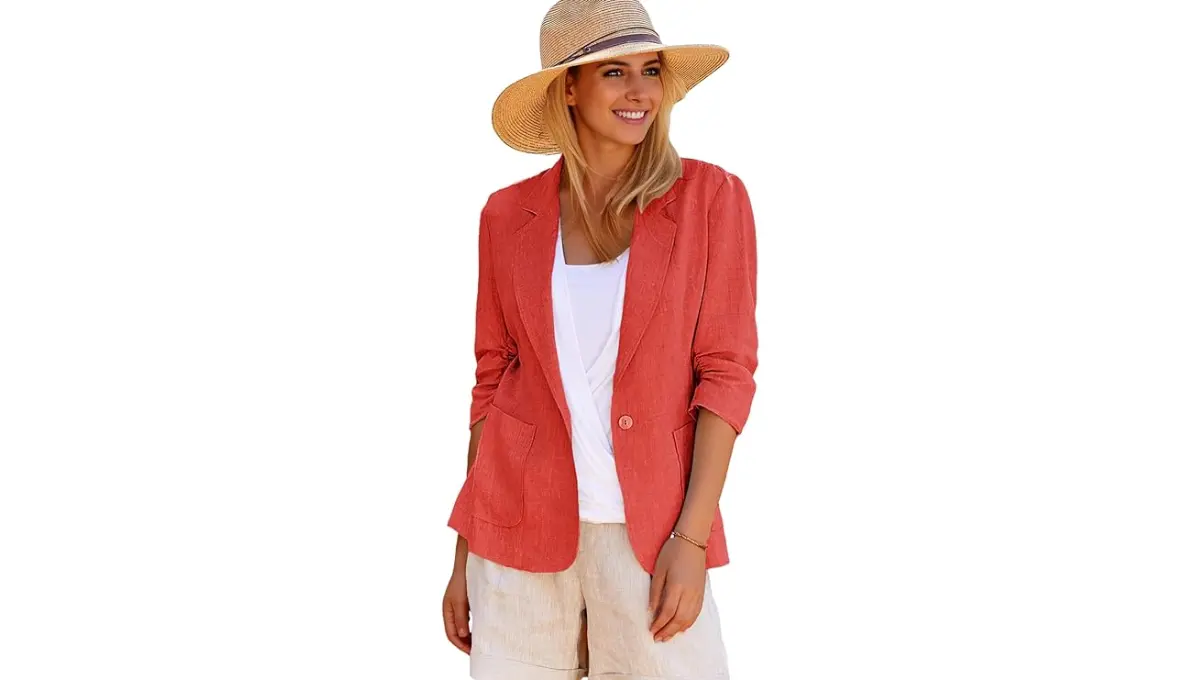 Mina Self Store 2024 Summer Linen Blazer for Women