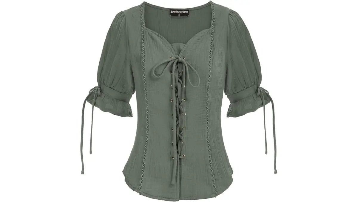 Scarlet Darkness Women's Renaissance Lace-Up Top