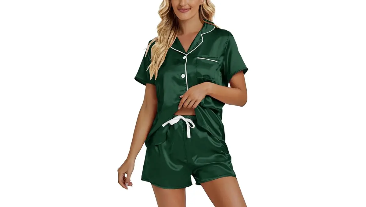 Vrtige Women's Satin shorts night suits Pajamas Set