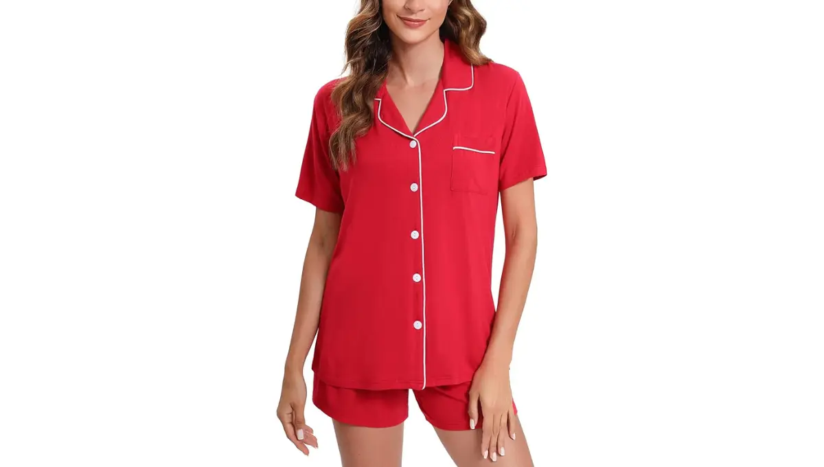 Women's Soft Button-Down Pajama night suits Set