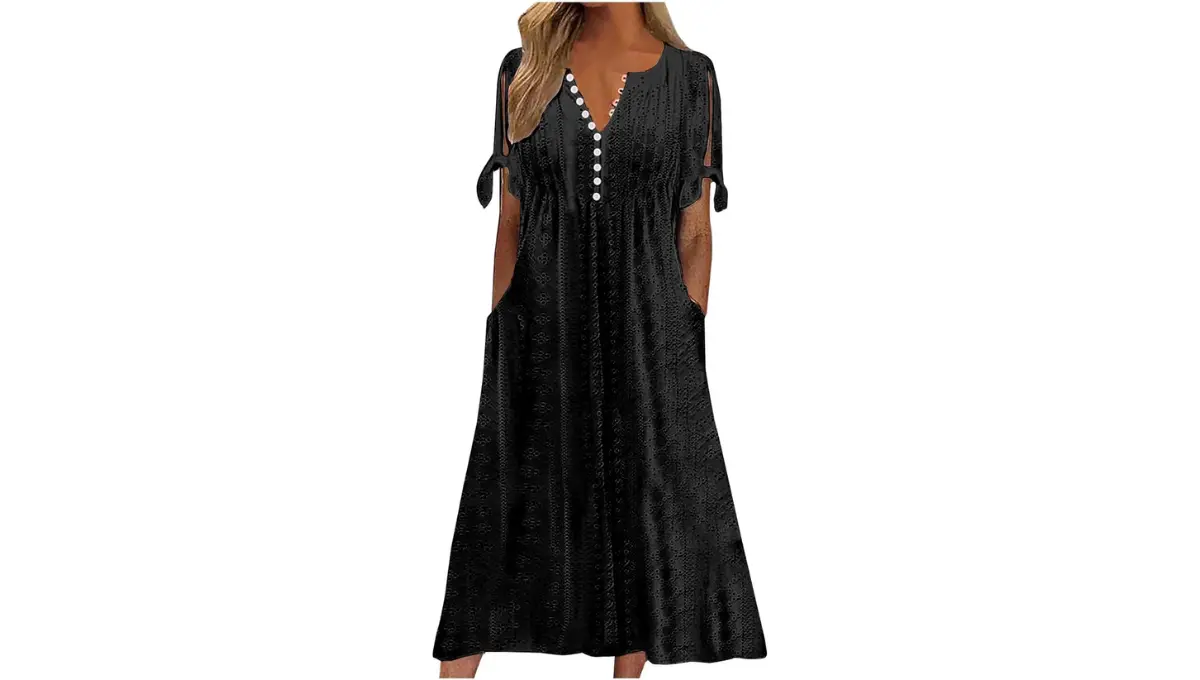 Ceboyel Women's Eyelet Boho Maxi Dress