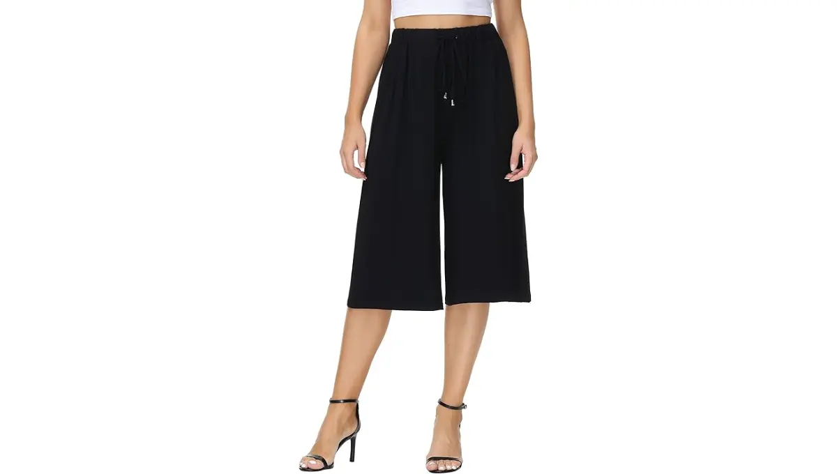 HOW'ON Women's Wide Leg Capri Culottes Pants HOW'ON Women's Wide Leg Capri Culottes Pants