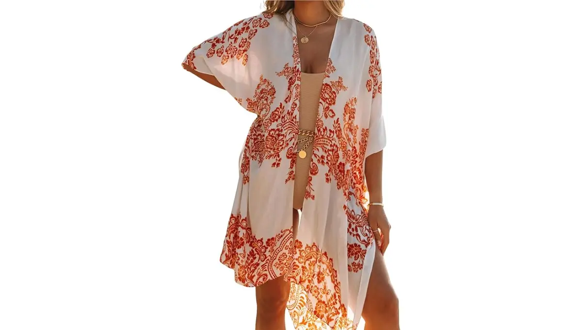 Moss Rose Women's Beach Cover-up Swimsuit Kimono Moss Rose Women's Beach Cover-up Swimsuit Kimono