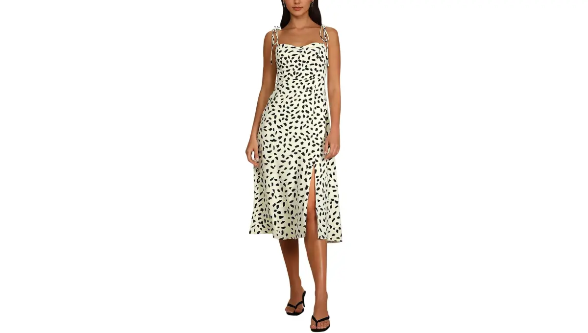 Relipop Women Summer Midi Slip Square Neck Dress
