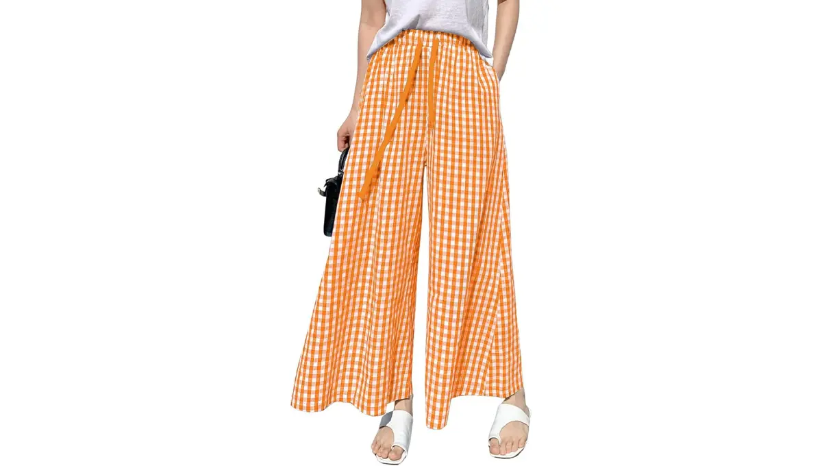 chouyatou Women's Plaid Culotte Pants chouyatou Women's Plaid Culotte Pants