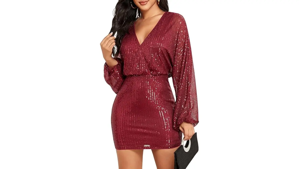 ZAFUL Women's Sequin Sparkly Mini Homecoming Dress