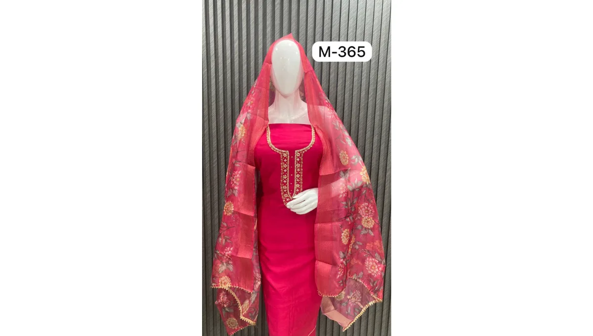 Magenta Muslin Suit Set