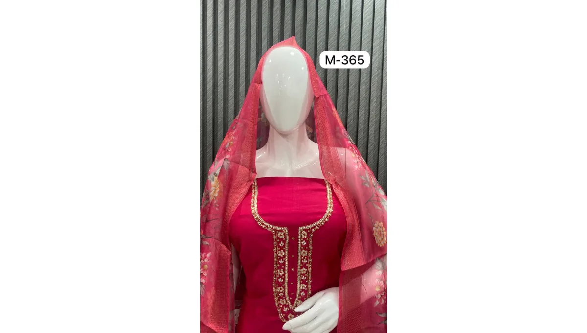 Magenta Muslin Suit Set