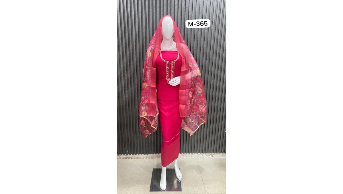 Magenta Muslin Suit Set
