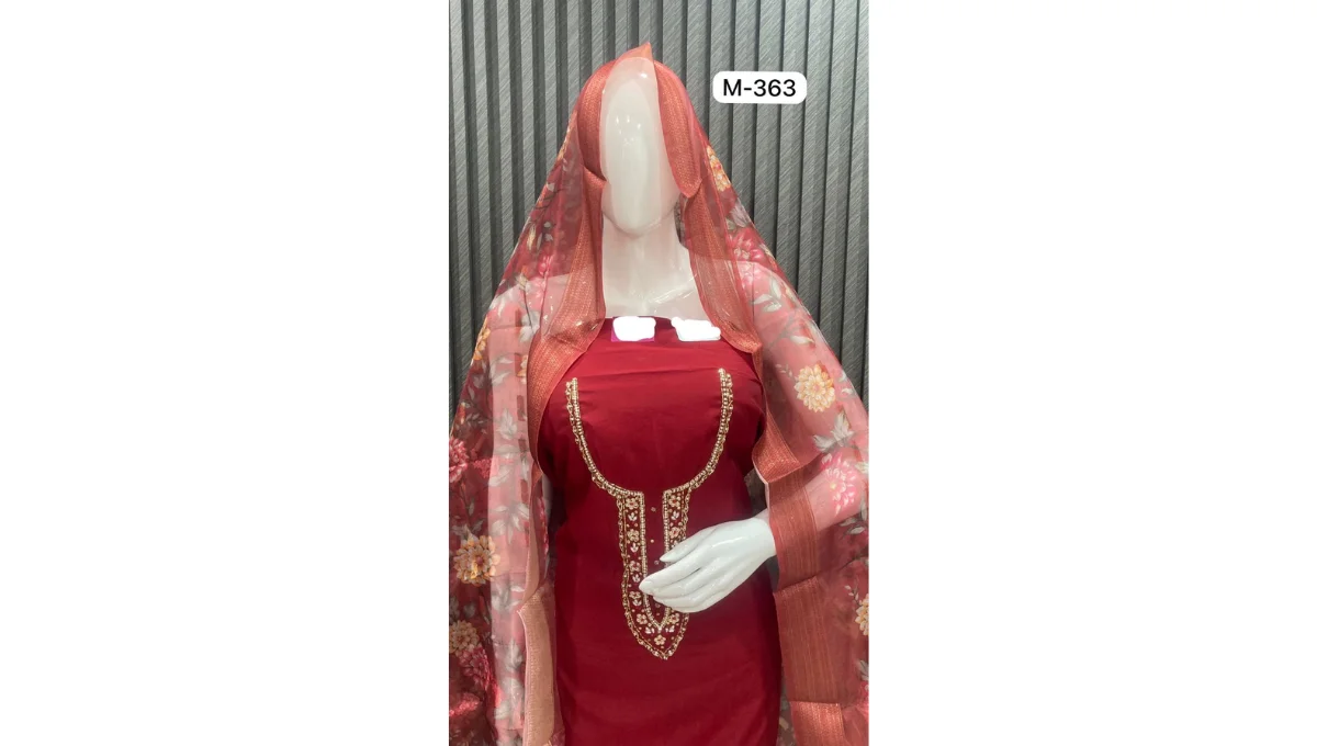 Maroon Muslin Suit Set